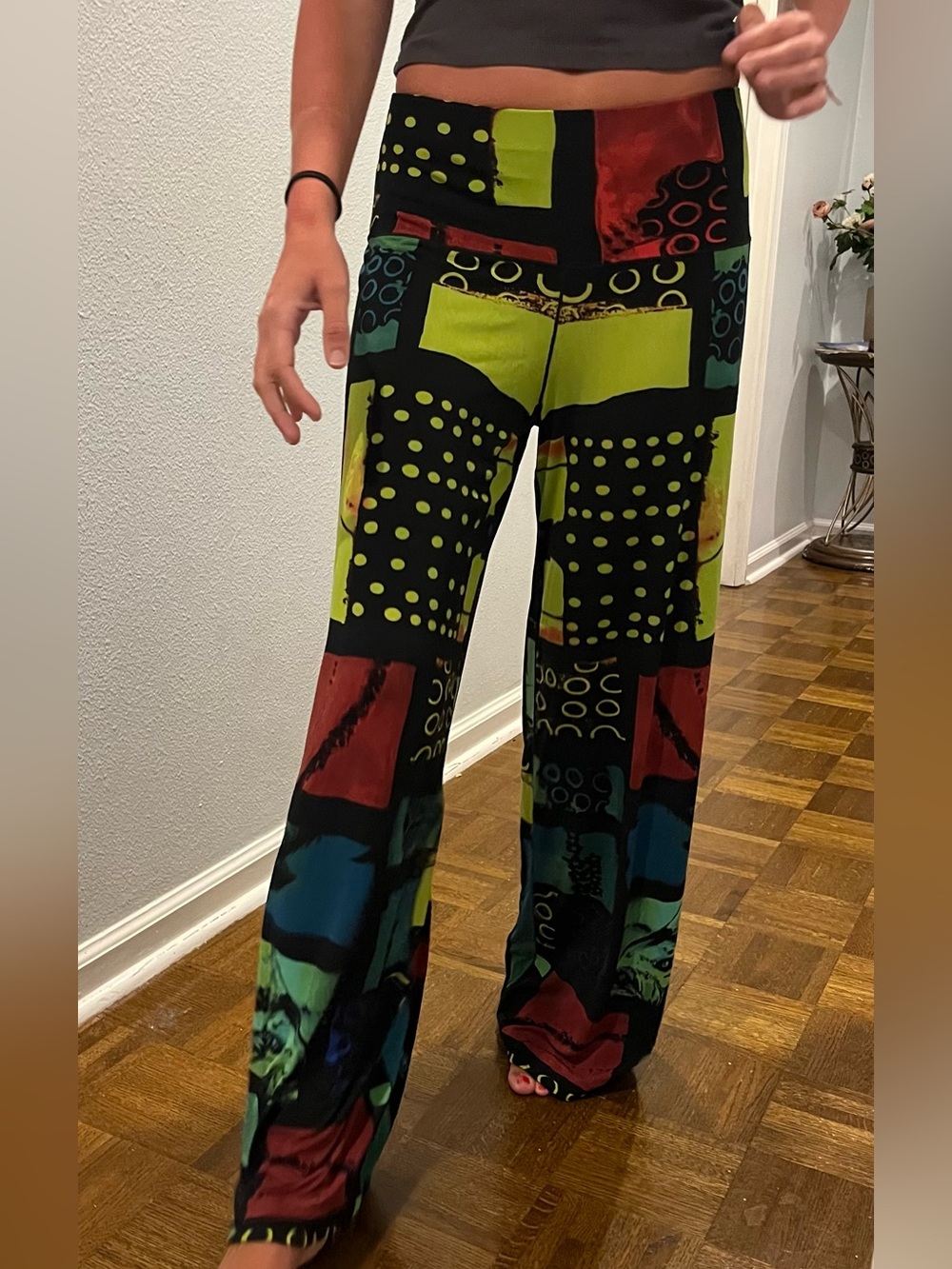 Eva Varro Wide Leg Patchwork Print Pants